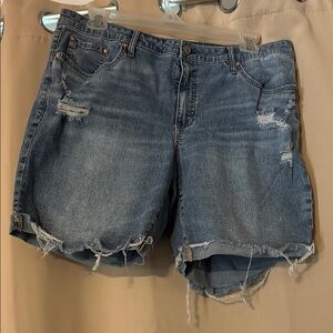 Seven7 Blue Distressed Denim Jean Shorts